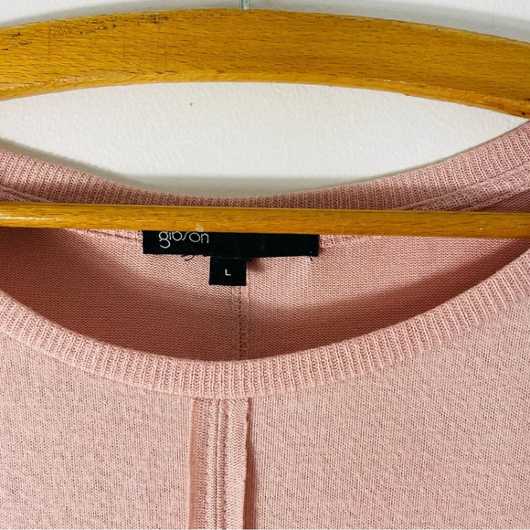 Gibson Long Sleeve Split Sides Pink Sweater Size L - Picture 2 of 7